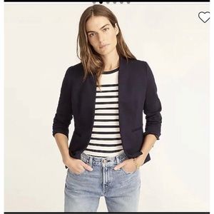 𝅺J Crew 365 Going Out Blazer Jacket Stretch Twill Navy Open Front H2743 size 2